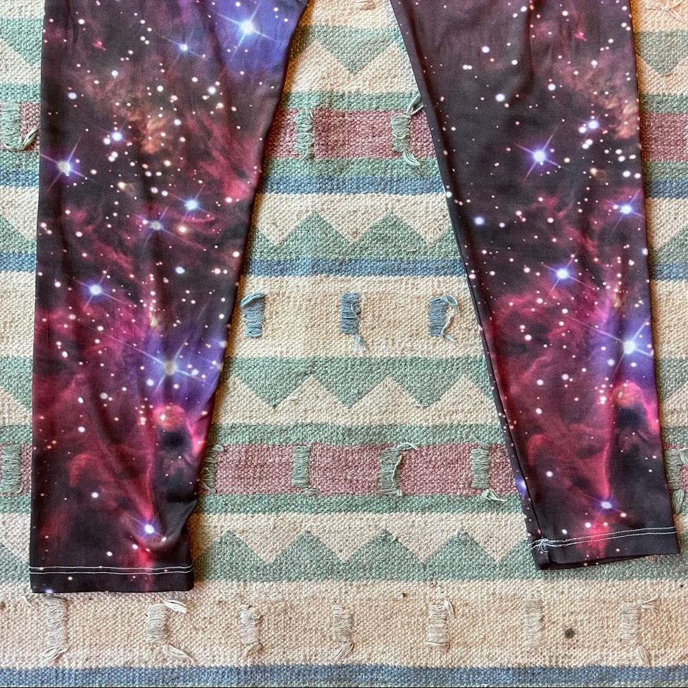 FREEZE | Women’s Vibrant Outerspace Galaxy Printed Leggings Size Medium-Large - Picture 5 of 7